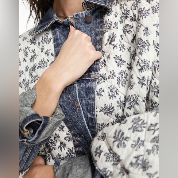Free people Ditsy Denim Jacket XS - Picture 4 of 8
